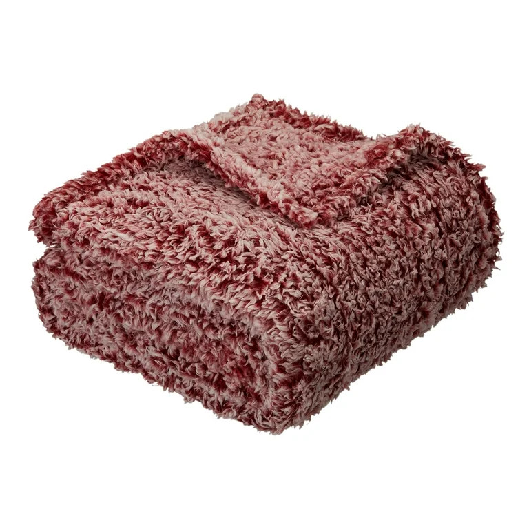Mainstays Sherpa Throw Blanket, 50" X 60", Red | Walmart (US)