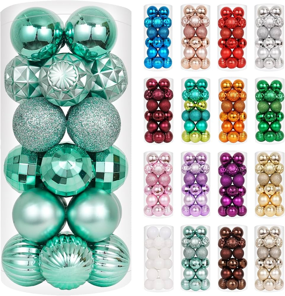 XmasExp Christmas Ball Ornaments (1.57", Mint Green) 24ct Christmas Ball Ornaments Shatterproof X... | Amazon (CA)