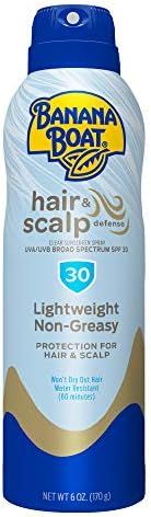 Banana Boat Hair & Scalp Defense Sunscreen, Broad Spectrum Clear Spray, SPF 30, 6oz. | Amazon (US)