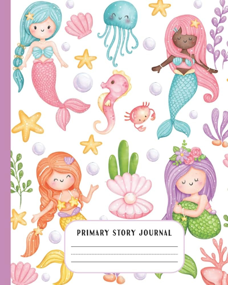 Mermaid Primary Story Journal: Draw and Write Notebook with Dotted Midline and Picture Space | Cu... | Amazon (US)