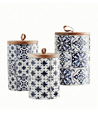 Blue Medallion 3 PC Canister Set | Macy's