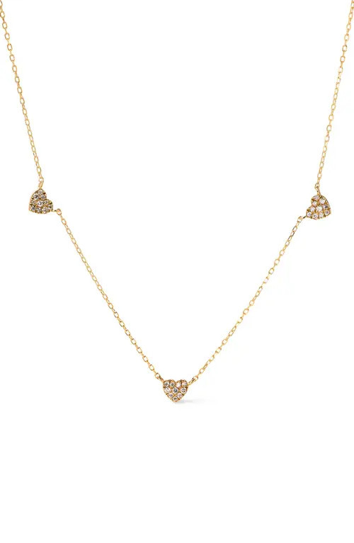 Ana Luisa Gold Heart Necklace - Diamond Heart Station Necklace at Nordstrom | Nordstrom