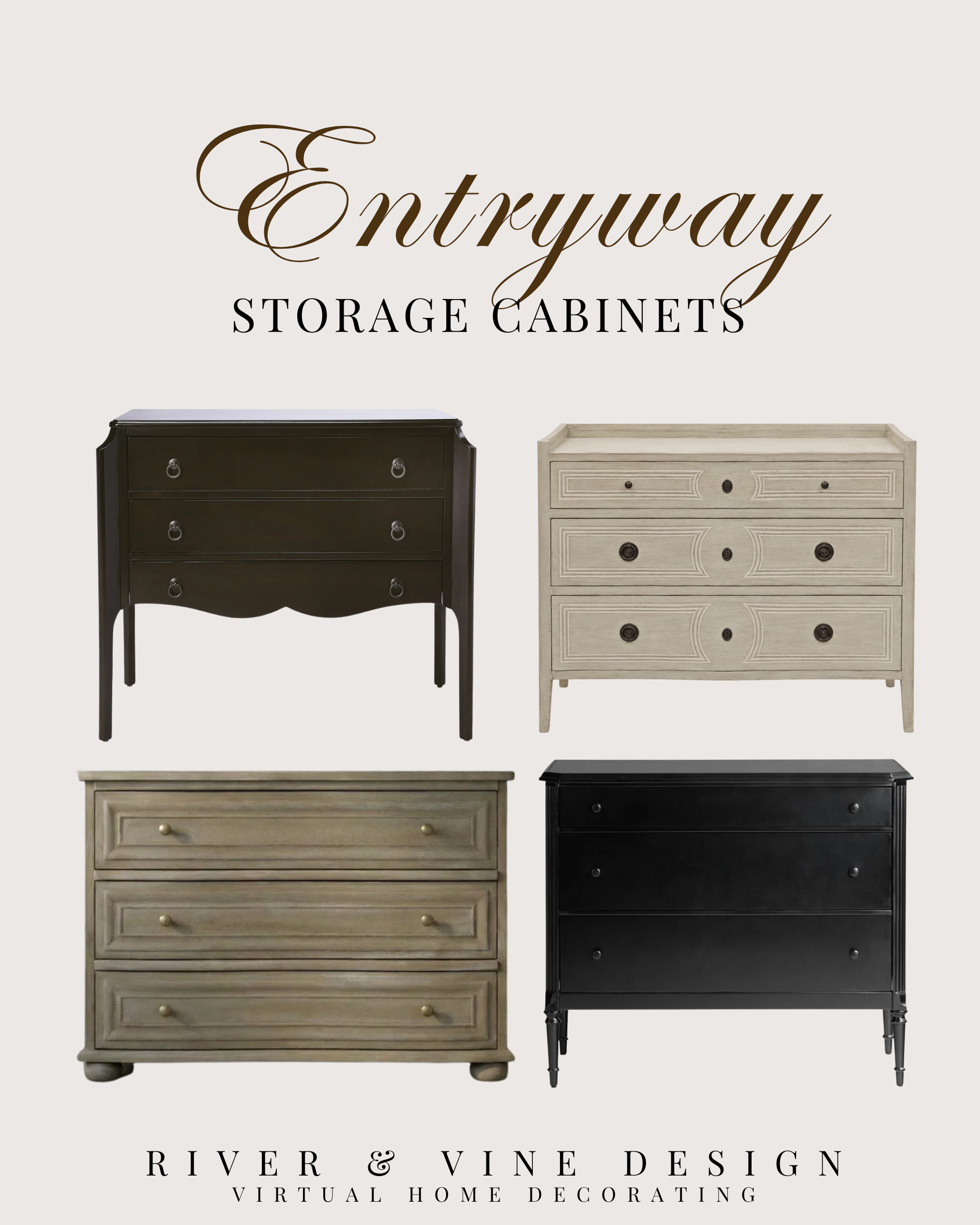 Entryway storage cabinets that feel more like furniture than basic storage. These are perfect for hiding shoes, pet items, mail, seasonal decor, linens, or anything else that usually makes an entryway feel cluttered.

A storage piece with legs, hardware, molding, or a pretty finish instantly makes a hallway, foyer, dining room, or bedroom feel more finished.

entryway storage cabinet, traditional dresser, hallway cabinet, small space storage, classic storage furniture, hidden storage ideas, cabinet for entryway, affordable home organization.

I may receive a small commission from purchases made through these links, at no cost to you. 

 #LTKHome