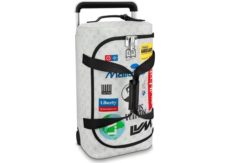 Men's Louis Vuitton Horizon Soft Duffle Monogram Logo Story 55 in White | StockX