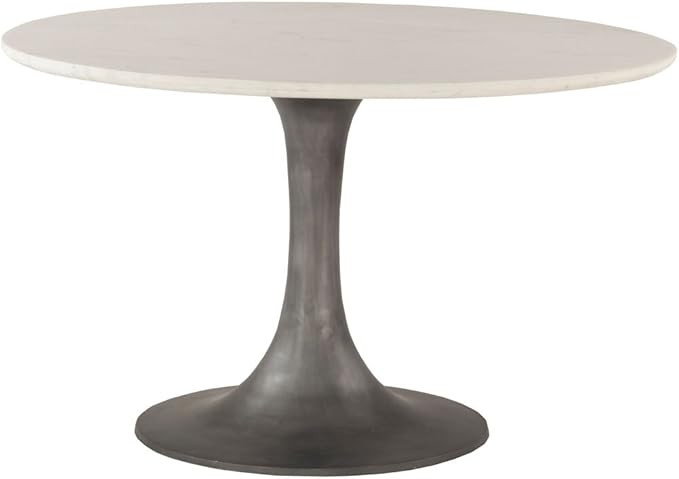 World Interiors White Marble And Steel Round Dining Table | Amazon (US)