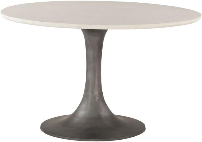 World Interiors White Marble And Steel Round Dining Table | Amazon (US)