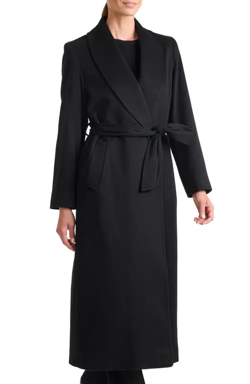Sofia Cashmere Cashmere Wrap Coat in Black at Nordstrom, Size 2 | Nordstrom