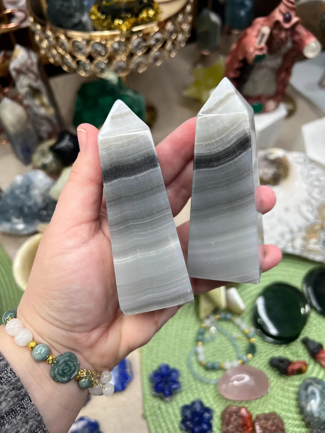 RARE! Gray Onyx Crystal Tower / One Banded Onyx Tower / Onyx Crystal / Gray Onyx Stone / Onyx Obe... | Etsy (US)