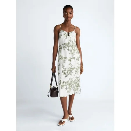 Scoop Women s and Women s Plus Sleeveless U-Ring Midi Dress Sizes 0-18 | Walmart (US)