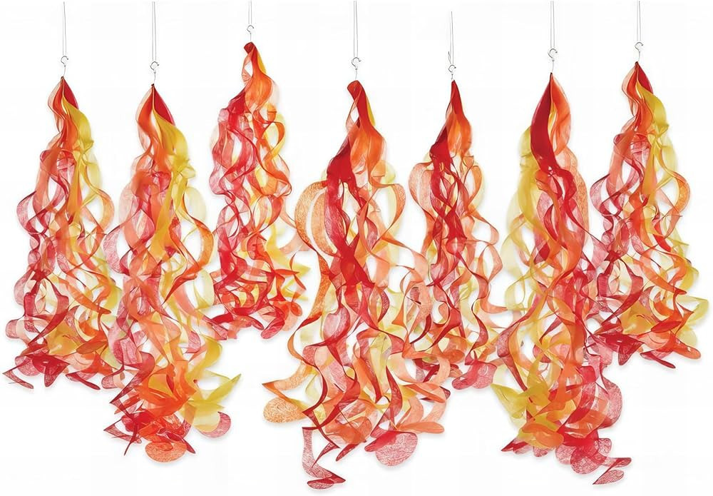 Vibrant First Responders Fire Paper Hanging Decorations - 24" (Pack of 20), Colorful Party Decora... | Amazon (US)