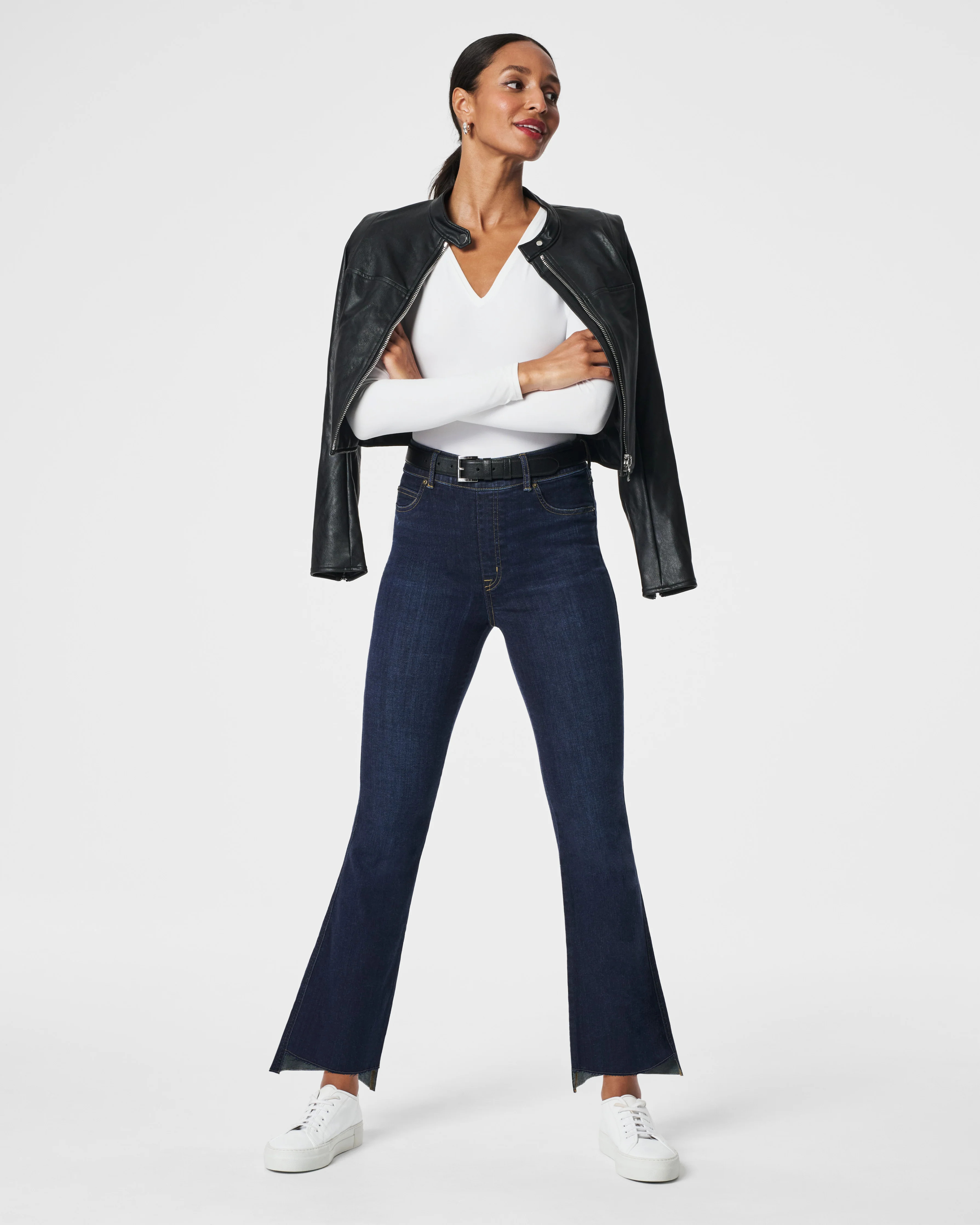 Step Hem Kick Flare Jeans, Midnight Shade | Spanx