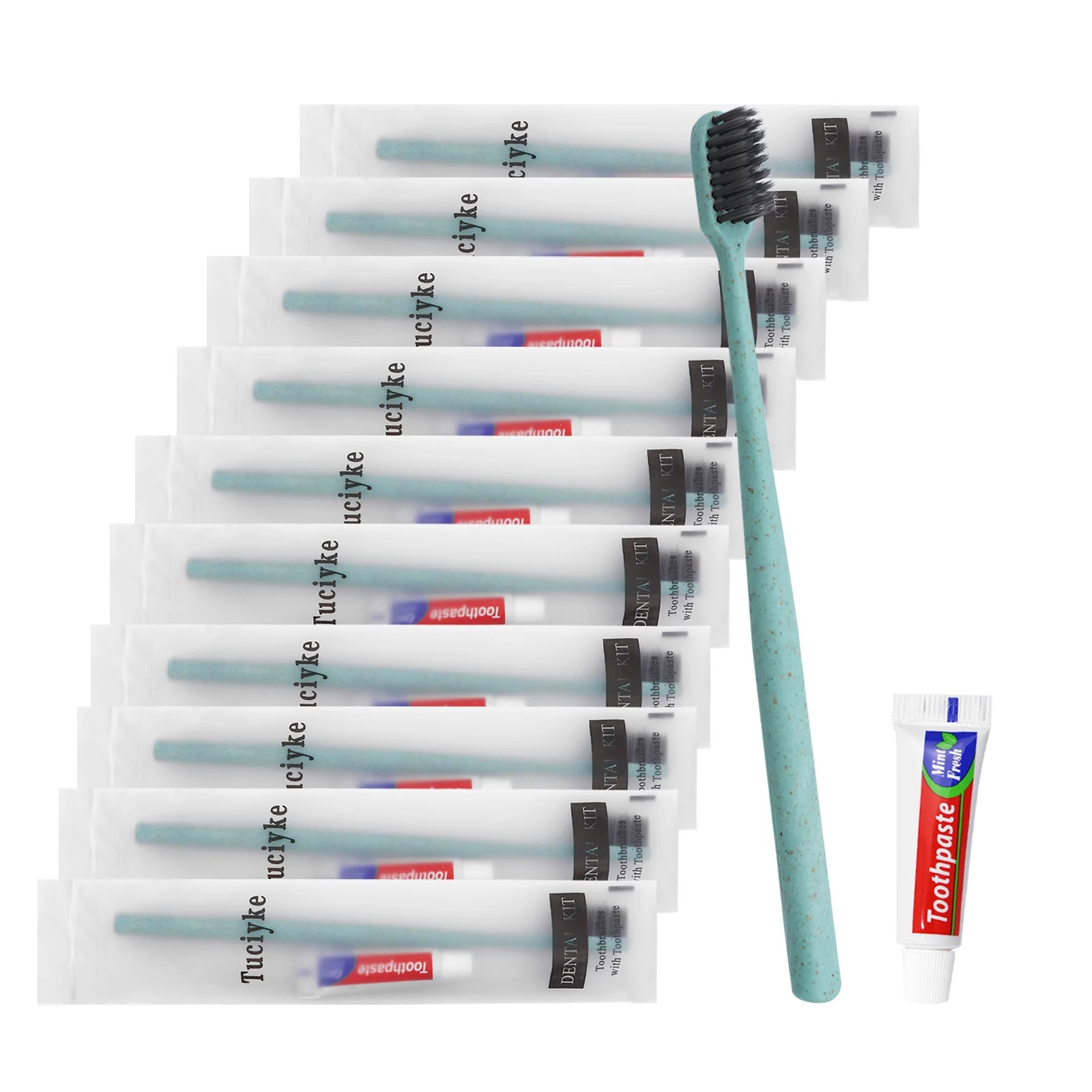 Disposable Toothbrush with Toothpaste Pack of 30,Green Individually Wrapped Manual Travel Toothbr... | Walmart (US)