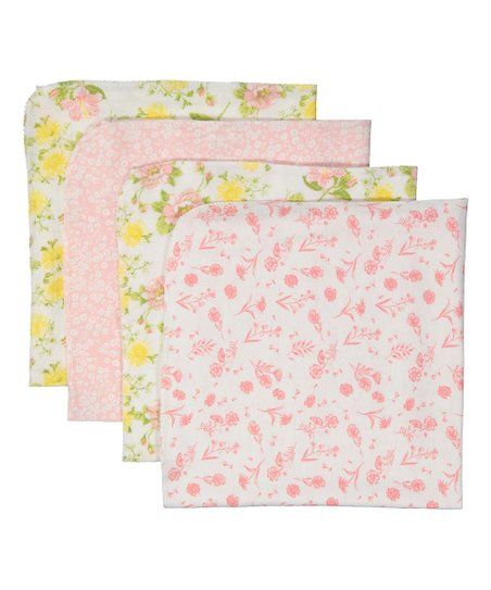 Pink & Yellow Daisy Rose Swaddling Blanket Set | Zulily