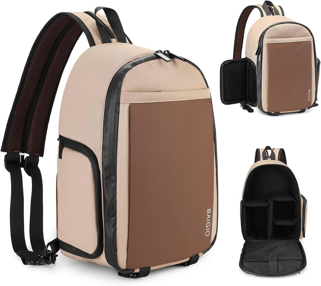 BAIGIO Camera Sling Bag,Travel Camera Backpack for DSLR SLR,Small Camera Bag,Quick Access Camera ... | Amazon (US)