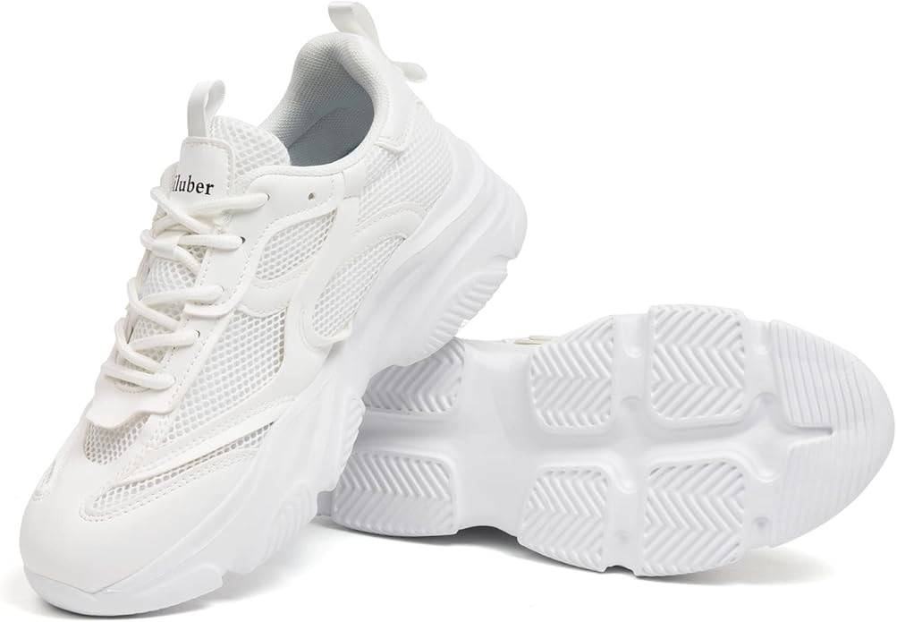 Niluber Women's Chunky Platform Sneakers-Slip On Breathable Running Shoes-Lightweight Glitt... | Amazon (US)