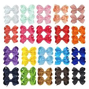 40 Pieces 3" Hair Bows Baby Girls Alligator Clips Grosgrain Ribbon Barrettes For Babies Fine Hair... | Amazon (US)