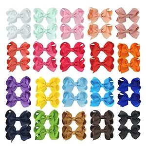 40 Pieces 3" Hair Bows Baby Girls Alligator Clips Grosgrain Ribbon Barrettes For Babies Fine Hair... | Amazon (US)