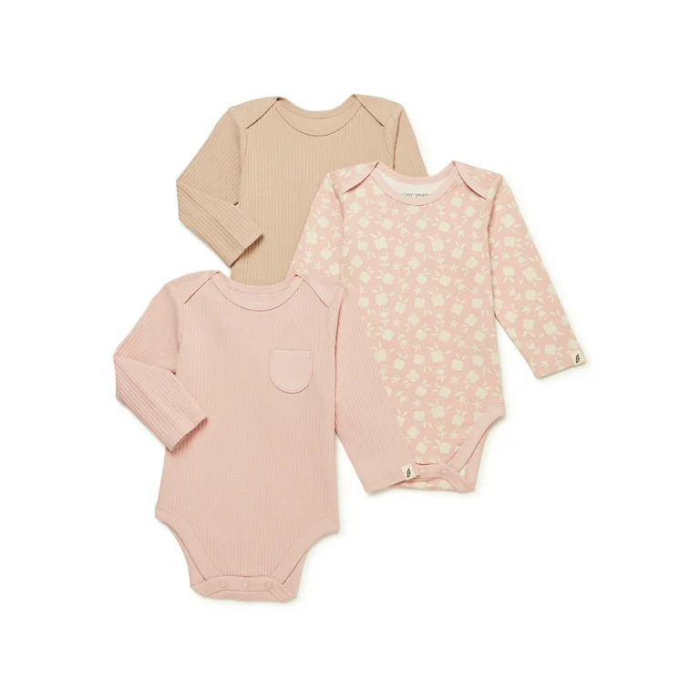 easy-peasy Baby Long Sleeve Bodysuit, 3-Pack, Sizes 0/3-24 Months - Walmart.com | Walmart (US)