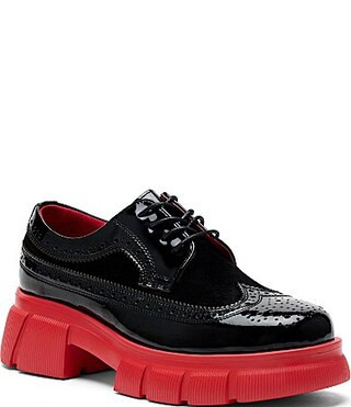 Marc Nolan Women's Ms. Alexander Patent Leather and Suede Wingtip Derby Oxfords - 5 | Dillard's