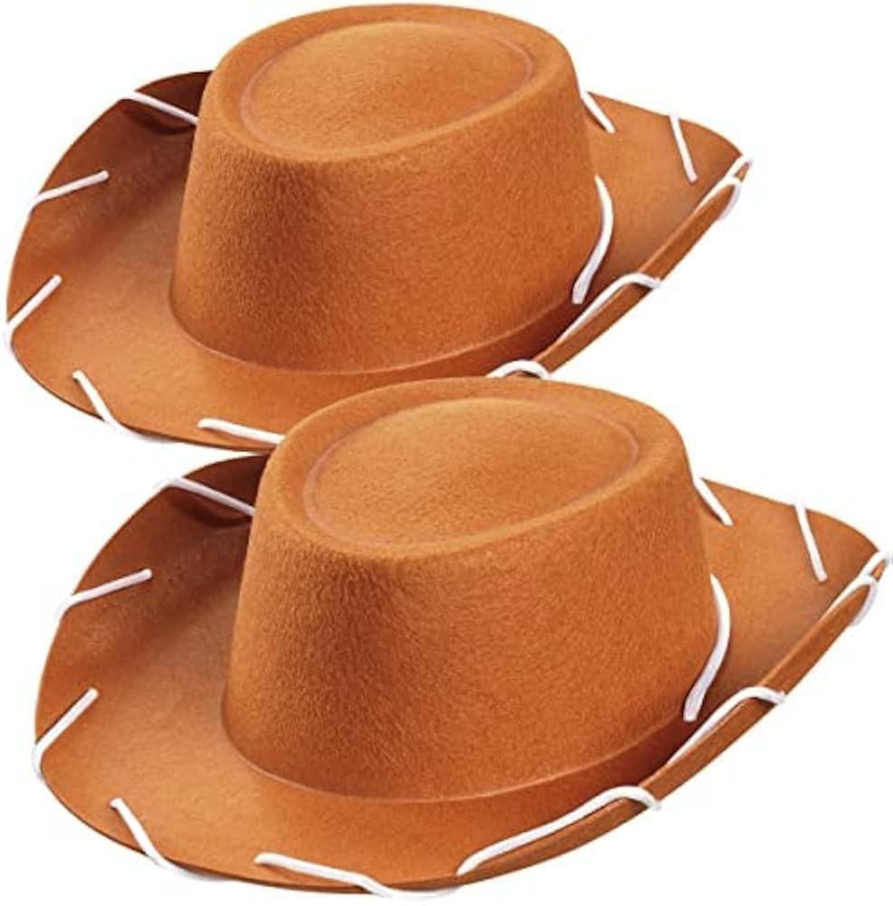Brown Felt Cowboy Hats For Kids - (Pack of 2) Western Themed Childrens Cosplay Costume Accessory ... | Amazon (US)