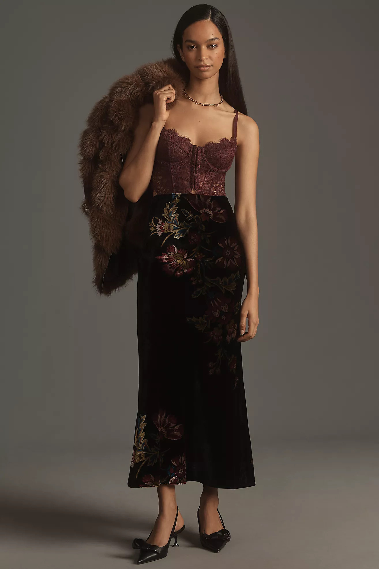 The Tilda Maxi Slip Skirt: Velvet Edition | Anthropologie (US)