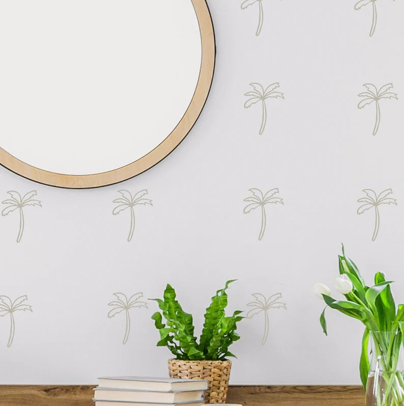 Tropical Palm Tree Wall Decals // Wall Decals for Nursery / Beach Nursery / Beach Wall Decor | Etsy (US)