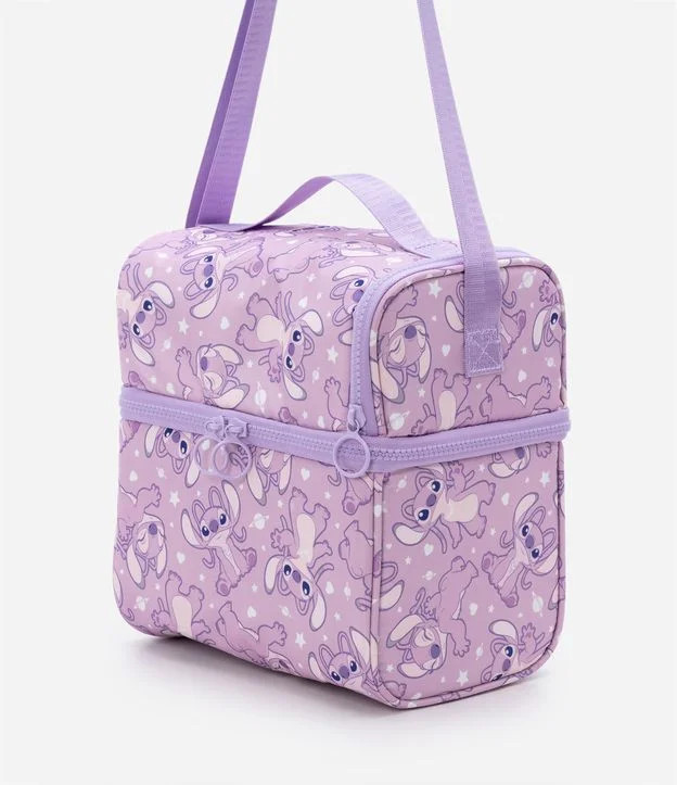 Lancheira Quadrada com Alças Curta e Transversal e Estampa Lilo & Stitch Lilas-AC | Renner (BR)