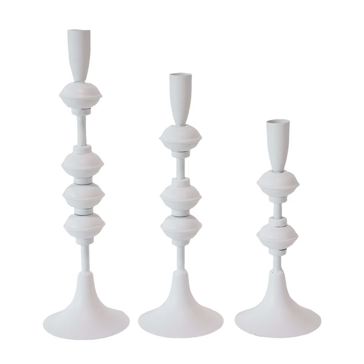 VIP Metal 14.96 in. White Taper Candle Holder Set of 3 | Target