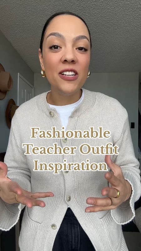 Teachers! Need some fashion inspiration? Follow along!
Outfits details below:

Outfit 1:
-Reformation beige cardigan sweater, I have a medium. 
-Madewell black high rise pleated jeans, I have a size 29. 
-White T-shirt, I have a medium. 
-Steve Madden red buckled flats. 

Outfit 2:
-Reformation long white maxi skirt, I have a size 8. 
-Dissh sheer black T-shirt, I have a medium. 
-Black Mary Jane’s, similar linked. 

Outfit 3:
-Brown high rise tailored trousers from Aritzia, I have a size 10 long. 
-Leopatd print peplum blouse from Ganni, white version linked. 
-Heeled tan suede boots, similar linked. 

Outfit 4:
-Oak + Fort oversized trench coat in the colour brindle, I have a medium. 
-White sweater, similar linked. 
-Sézane tan suede belt. 
-Dissh high rise beige linen trousers, I have a size 8. These fit a bit big. 
-Brown slide sandals. 


#LTKstyletip #LTKworkwear #LTKVideo