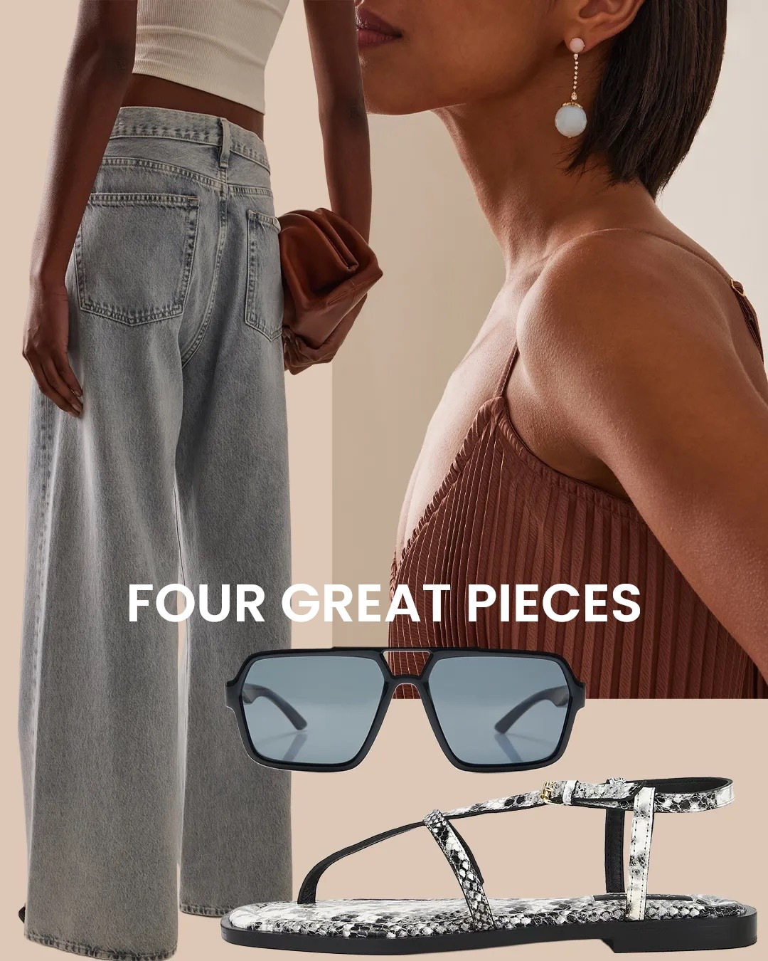 A mood board of four very good, unrelated finds. Each piece stands on its own as a simple style statement. All keepers. Full story on Substack.

1. These jeans strike a perfect balance with their uniform fade - far more sophisticated than heavily distressed denim.

2. Love these beautiful drop earrings. They'd create stunning contrast against my go-to all-black evening looks or bring unexpected sophistication to more casual ensembles - the kind of accessory that elevates everything it touches.

3. Snake print accessories work beautifully when used sparingly and strategically. A delicate strap on sandals or a petite handbag introduces just the right amount of texture and visual interest to simple outfits.

4. These new Prada frames capture a sporty sensibility with tinted lenses and clean rectangular lines. The silhouette manages to feel both contemporary and classic - style that will transcend seasonal trends.

#LTKStyleTip #LTKSeasonal