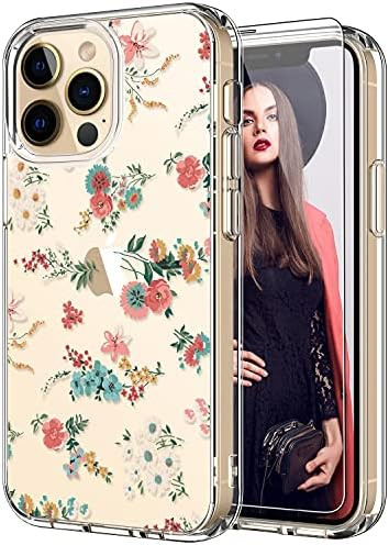 ICEDIO iPhone 13 Pro Max Case with Screen Protector,Slim Fit Crystal Clear Cover with Fashionable... | Amazon (US)