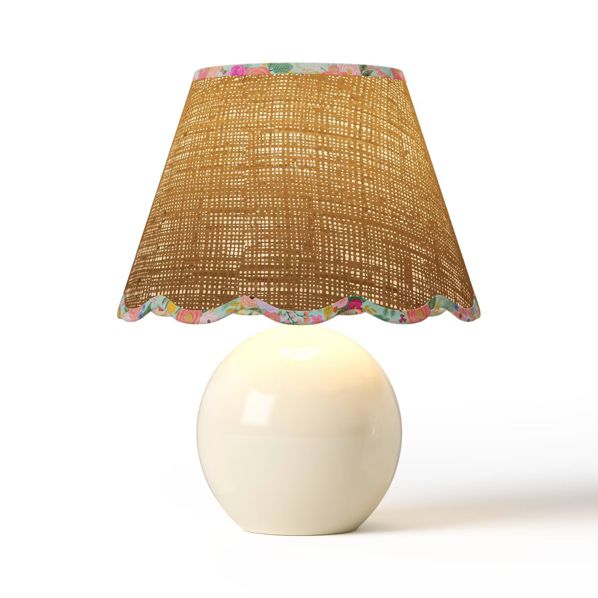 Rifle Paper Co. x Target Round Table Lamp - Natural Shade with Garden Party Trim: Ceramic Accent,... | Target