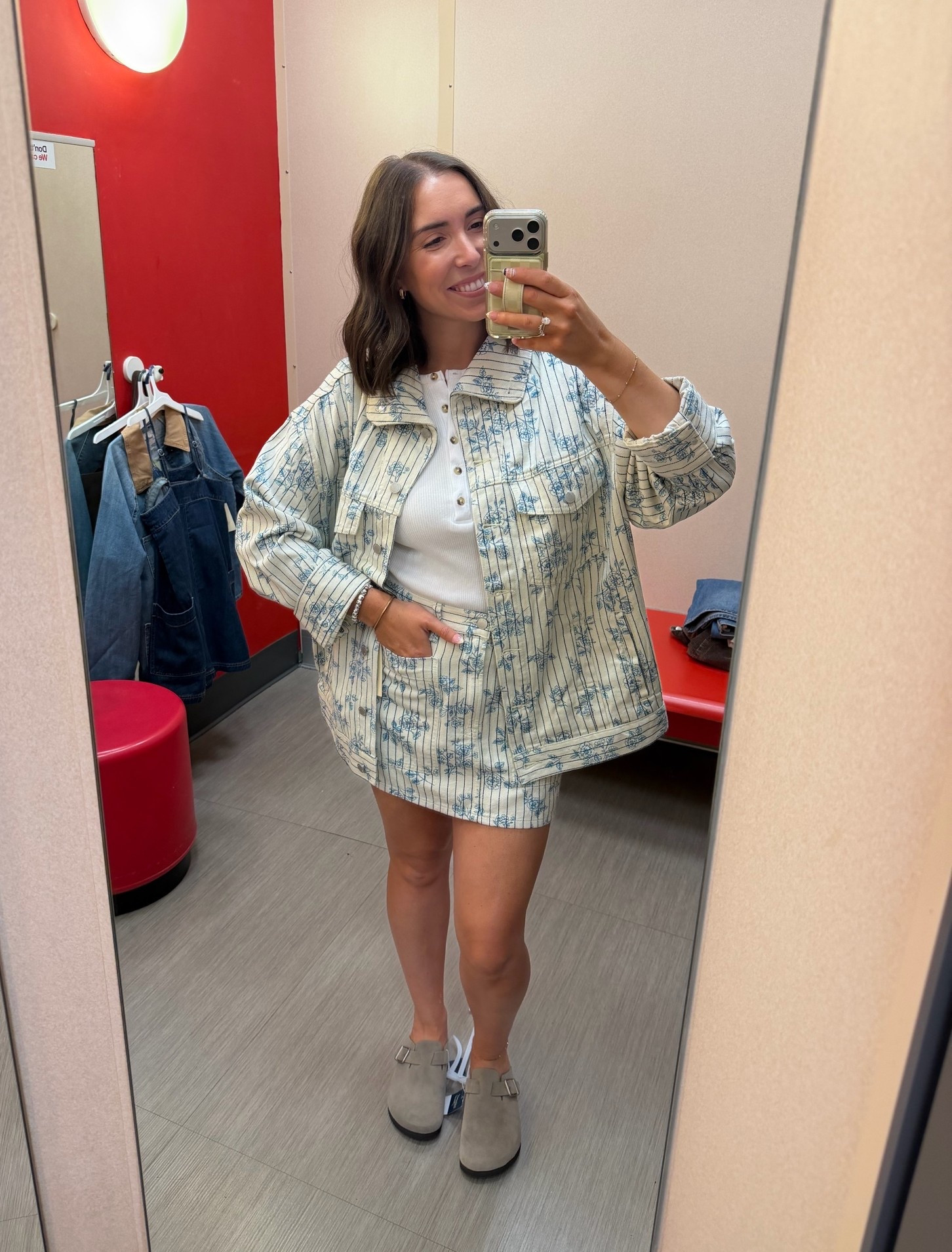 Two piece white denim floral set from Target!! The cutest country concert outfit!!

@Target  new arrivals, Fall fashion finds 🙌🏻🤎🍂

Striped sweaters, the BEST mom/approved @levi jeans!! 

Absolutely in love! Can you guess what came home with me??? These jeans are insanely flattering!! 🤩

#LTKootd #LTKTall #LTKSaleAlert