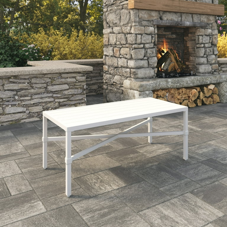 My Texas House Cambria 4-Piece Outdoor Patio Conversation Set, White/Blue - Walmart.com | Walmart (US)