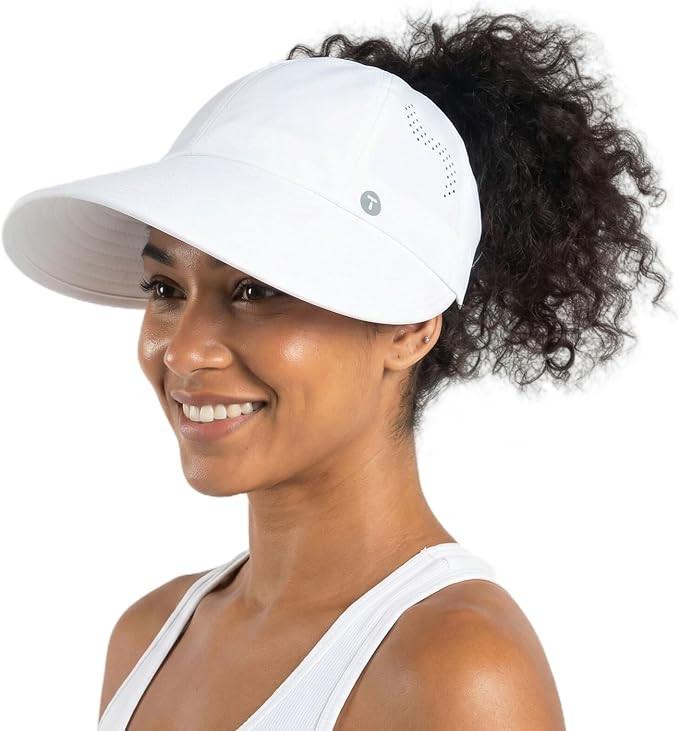 ChicPony™ Cooling Wide Brim Sun Hat Women High Ponytail UV Protection Baseball Cap Breathable P... | Amazon (US)