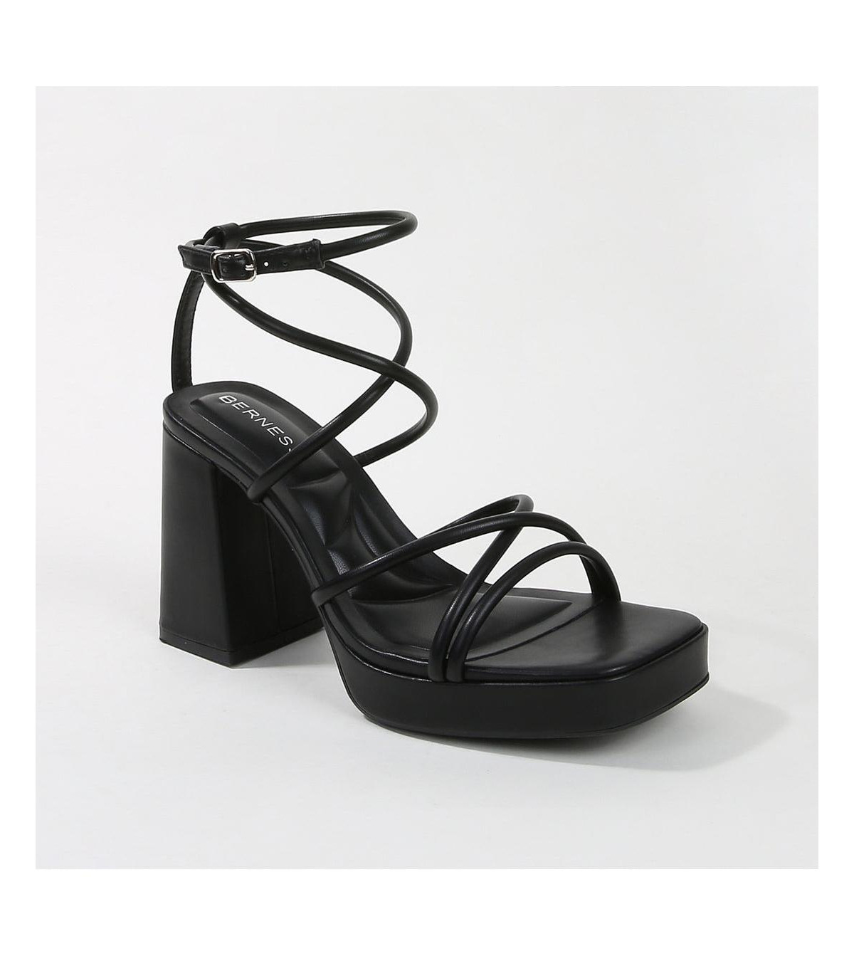 Aggie Strappy Platform Heels - Black | Macy's