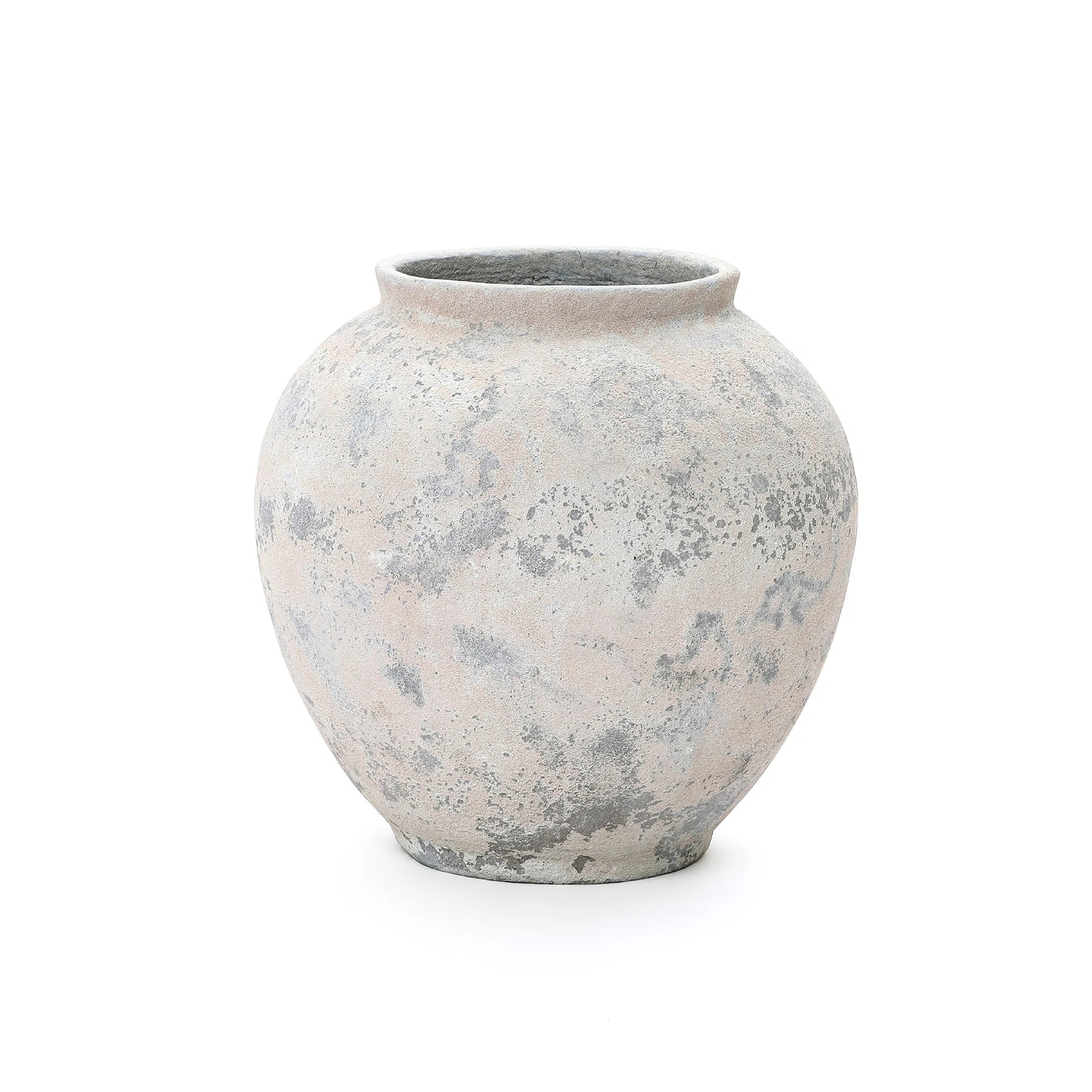 10.7" Mottled Gray Cement Globe Vase, Round Decorative Accent for Home Decor | Wayfair North America