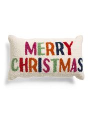12x20 Merry Christmas Hand Hooked Pillow | TJ Maxx