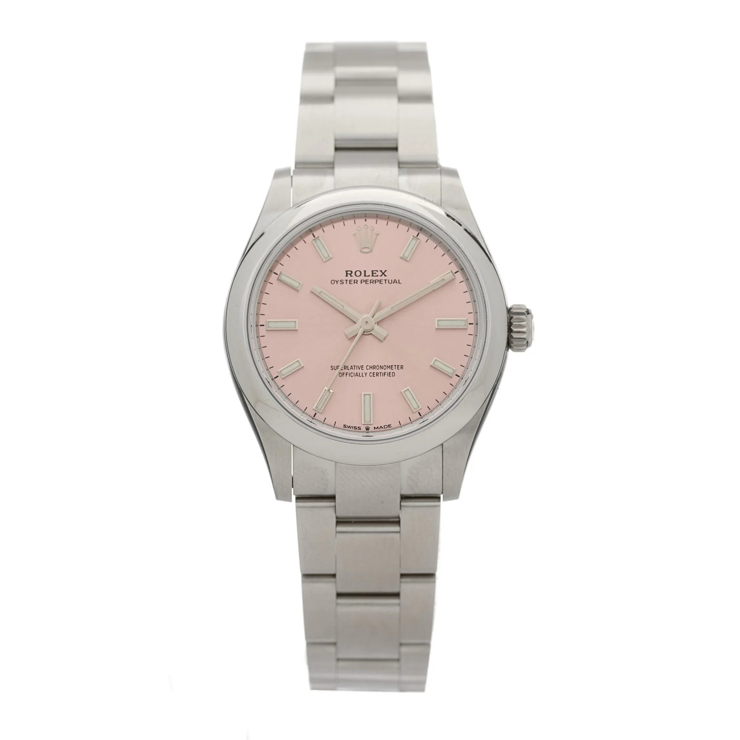 Stainless Steel 31mm Oyster Perpetual Watch Pink 277200 | FASHIONPHILE (US)
