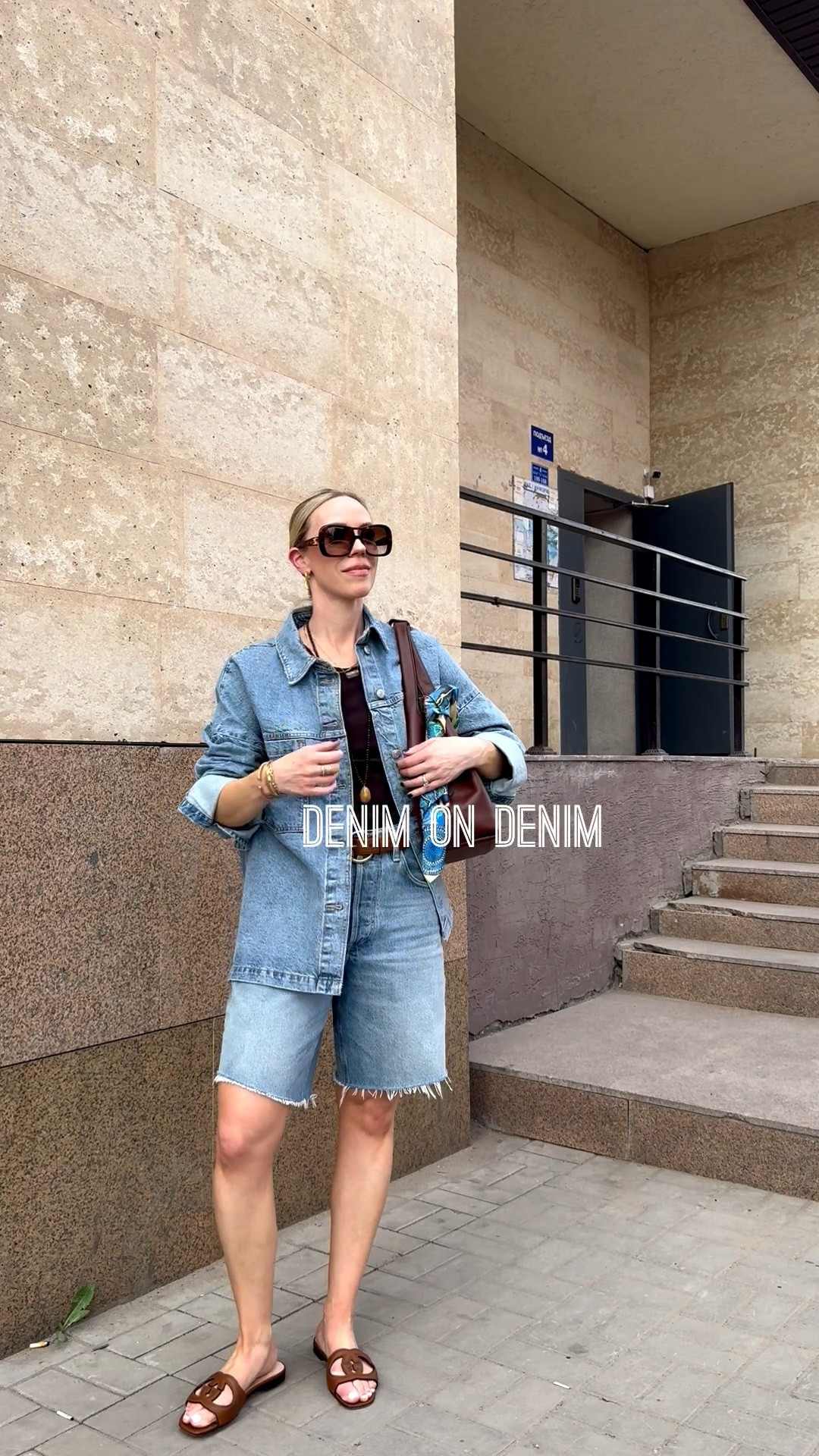 Denim on denim outfit, all denim outfit, denim bermuda shorts, late summer style, Le Tanneur handbag

#LTKSeasonal #LTKOver40 #LTKSaleAlert