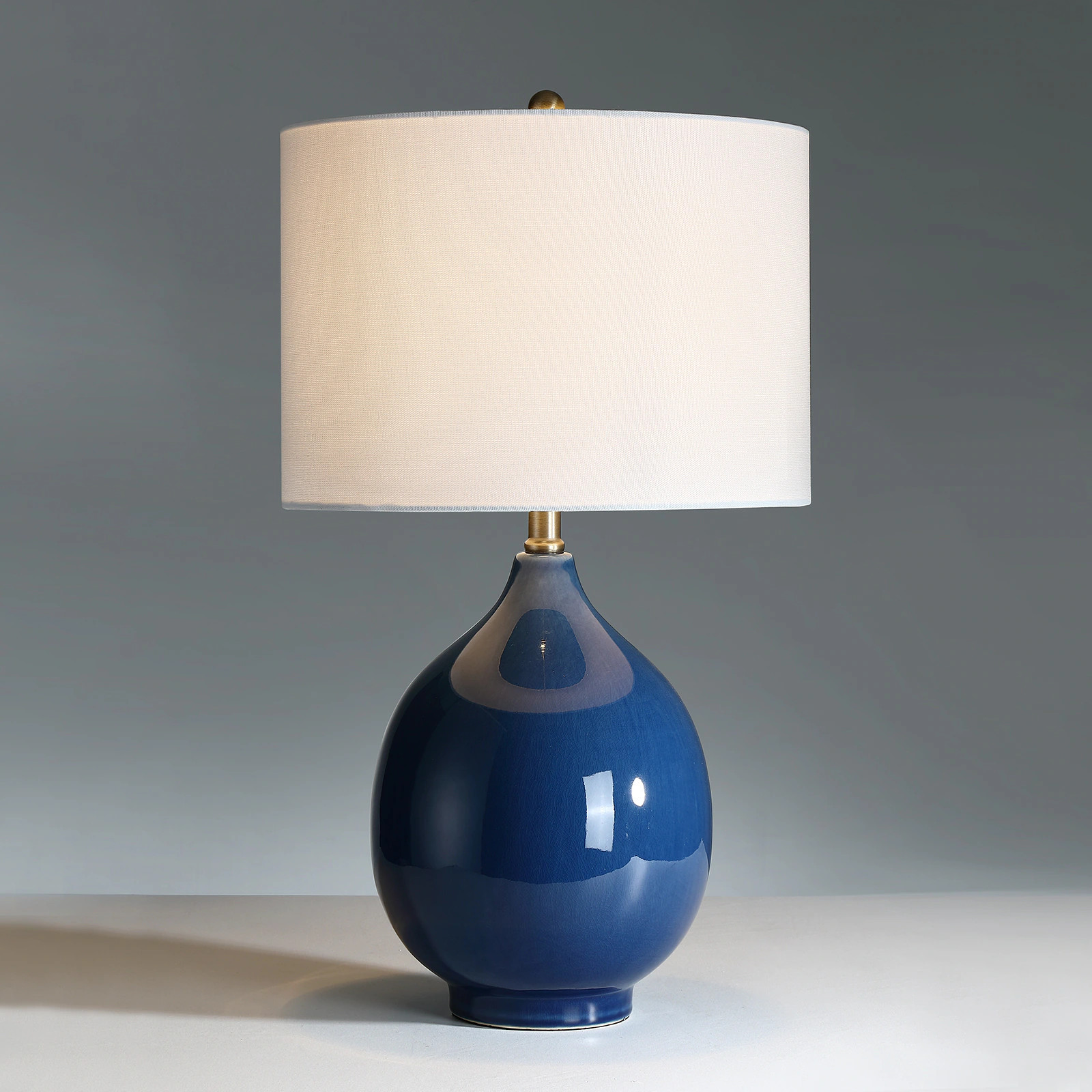 True Fine 24-in Blue 3-way Table Lamp with Fabric Shade | 210016T | Lowe's