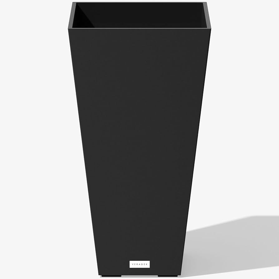 Veradek V-Resin Indoor/Outdoor Taper Planter (30 inch, Black) | Amazon (US)