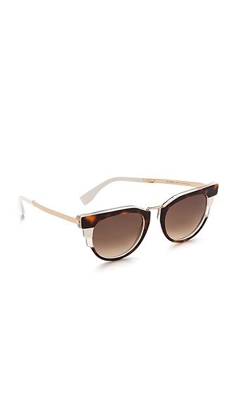 Fendi Bold Sunglasses - Havana Beige Gold/Brown | Shopbop