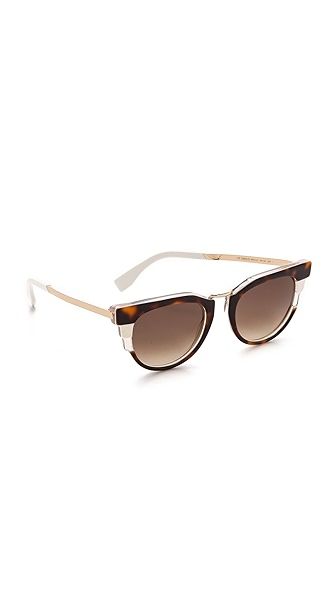 Fendi Bold Sunglasses - Havana Beige Gold/Brown | Shopbop