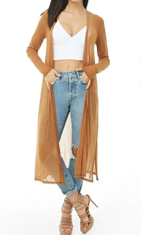 BelleLovin Womens Sexy Sheer Long Sleeve Cardigan See Through Mesh Cover Up | Amazon (US)