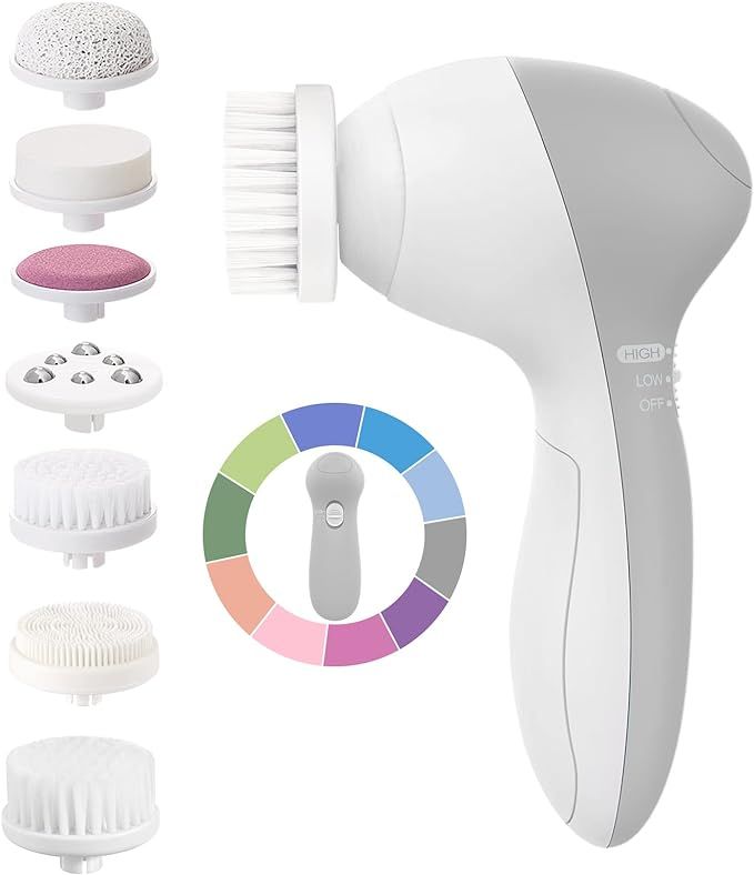 COSLUS Facial Cleansing Brush Face Scrubber: 7in1 JBK-D Electric Exfoliating Spin Cleanser Device... | Amazon (US)