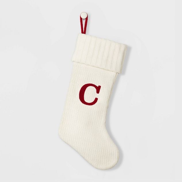 Knit Monogram Christmas Stocking White - Wondershop™ | Target