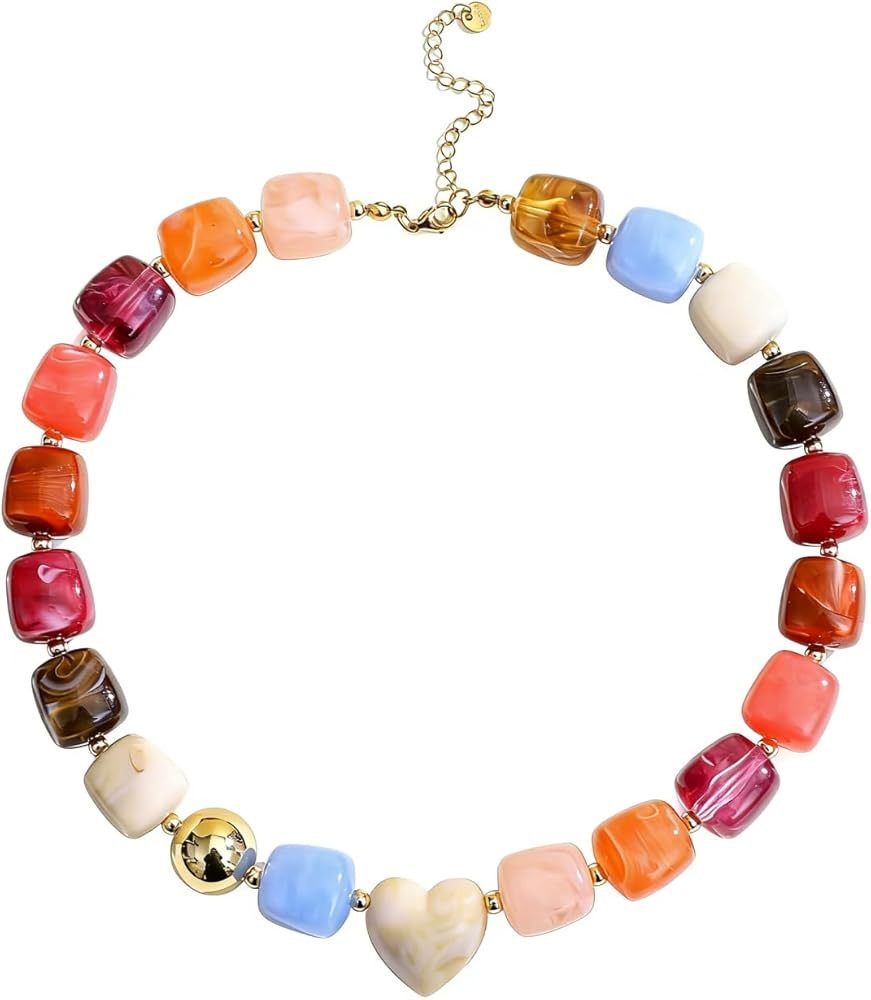 Chunky Beaded Choker Necklace for Women | Amazon (US)