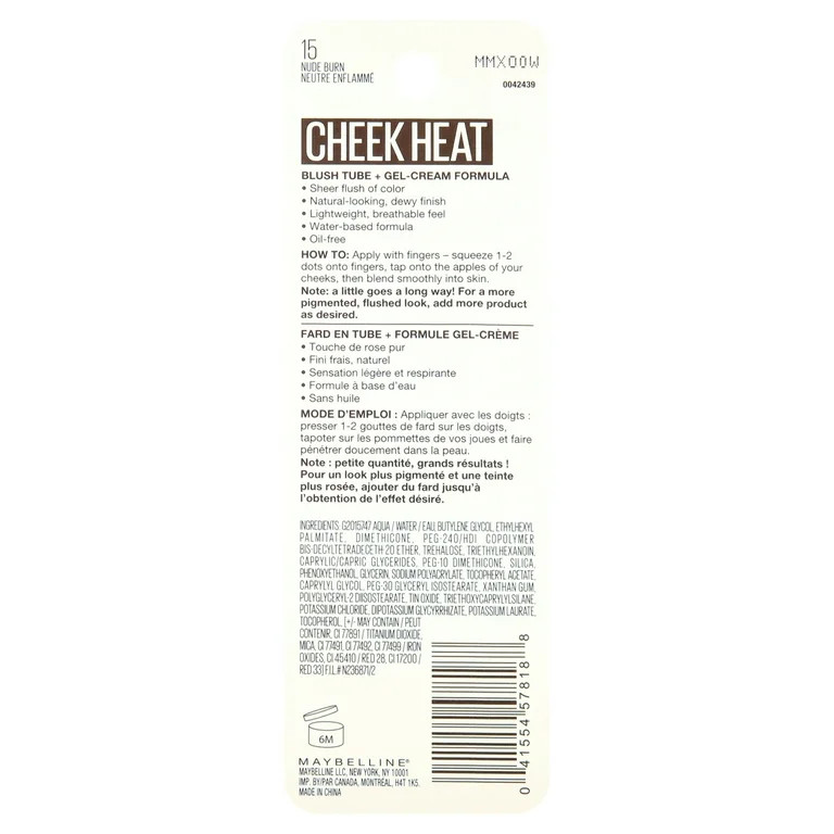 Maybelline Cheek Heat Gel-Cream Blush, Face Makeup, Nude Burn, 0.27 fl. oz. | Walmart (US)