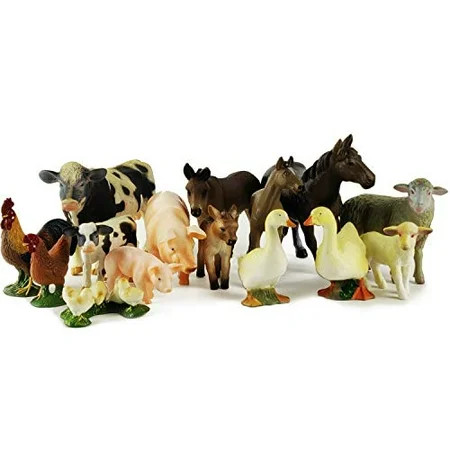 Boley 15-Piece Farm Animal Playset - with Different Varieties of Realistic Looking Farm Animals and  | Walmart (US)
